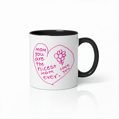 Mom You Are The Nicest Mom Ever Mok - Moederdag Cadeau - Keramische Koffiebeker 330ml - Zwart/Wit
