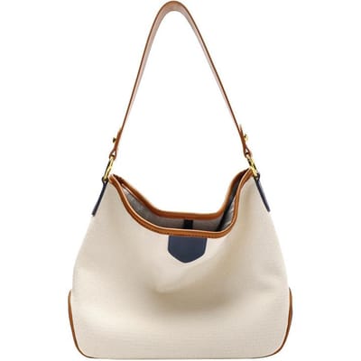 College Stijl Contrasterende Kleur Tote Canvas Tas voor Vrouwen Grote Capaciteit Commutertas voor Vrouwen Mode Schoudertas Crossbodytas small beige