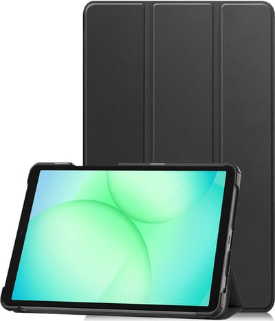 Hoesje Geschikt voor Samsung Galaxy Tab A11 / A9 - Dun & Stevig - Trifold Bookcase - Hard Cover - Hardcover Book Case - Tablet Hoes - Zwart