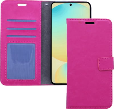 Bookcase Geschikt voor: Samsung Galaxy A56 Roze - portemonnee hoesje - ZT Accessoires