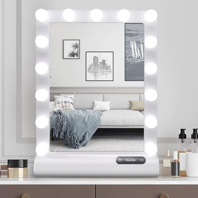 Make-up Spiegel met Verlichting en Dimbare Lichtkleuren - Hollywood Style Tafel- en Wandmodel