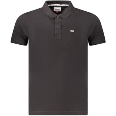 Tommy Hilfiger Katoen Effen Slim Fit Korte Mouw Poloshirt Heren tops Zwart DM0DM15370BDS S black
