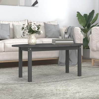 vidaXL - Salontafel - 110x55x45 - cm - massief - grenenhout - grijs