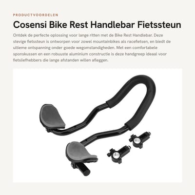 Dailygoods- Fietshandvat Antislip - Verstelbare Armleuningen - Aluminiumlegering - Geschikt voor Racefietsen - Comfortabele Sponsvulling - Eenvoudige Installatie - Fietsstuur