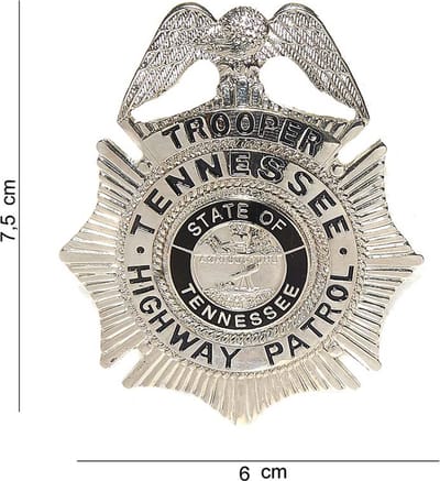 Embleem metaal Trooper Tennessee zilver pin
