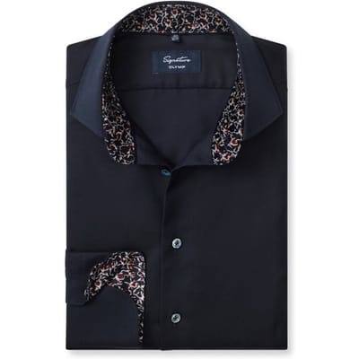 OLYMP Signature Overhemd, Tailored Fit, Signature Kent, Nachtblauw