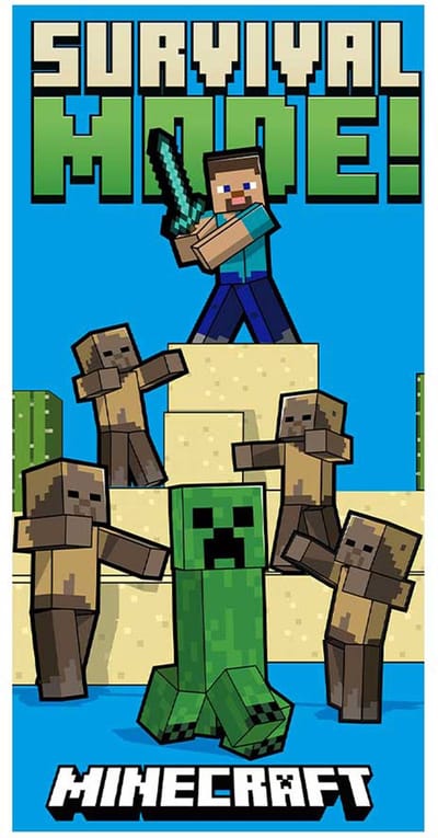 Minecraft Strandlaken, Survival Mode - 70 x 140 cm - Polyester