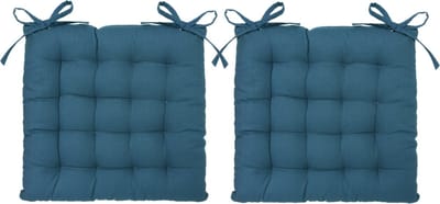 Atmosphera Tuintoelkussen - 4x - indigo blauw - katoen - 38 x 6 cm - zitkussen