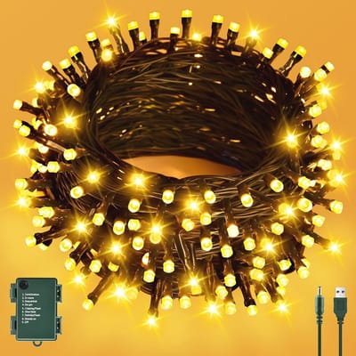 Lichtsnoer voor buiten - 6 meter, 60 LEDs, Kerstlichtketting met timer, IP65 waterdicht, Voor kerstboom en tuin