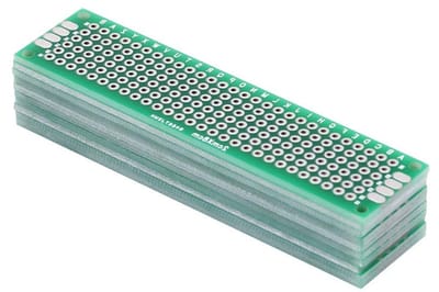 Universele Prototyping Printplaat 2x8cm Dubbelzijdig voor Arduino en DIY Elektronica - 10 Stuks voor Solderen en Projecten