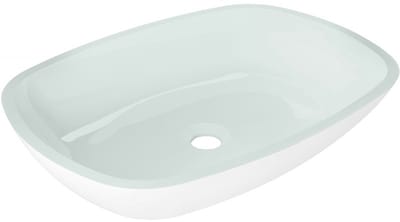 Mexen Araks glazen opzetwastafel 54 x 39 cm, wit - 24155430