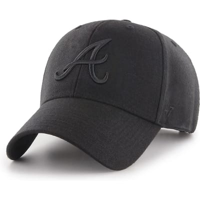 47 Brand MLB Atlanta Braves Cap B-MVPSP01WBP-BKA, Unisex, Zwart, Pet, maat: One size