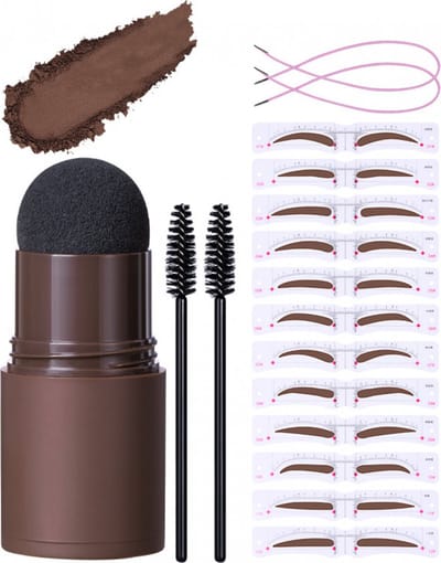 Wenkbrauw Stempel - Brow Stamp Make up - 12 paar Sjablonen - Premium Wenkbrauw Stempel - Wenkbrauw Borstel - Wenkbrauw stempel - Wenkbrauw poeder - Eyebrow stamp - Waterproof