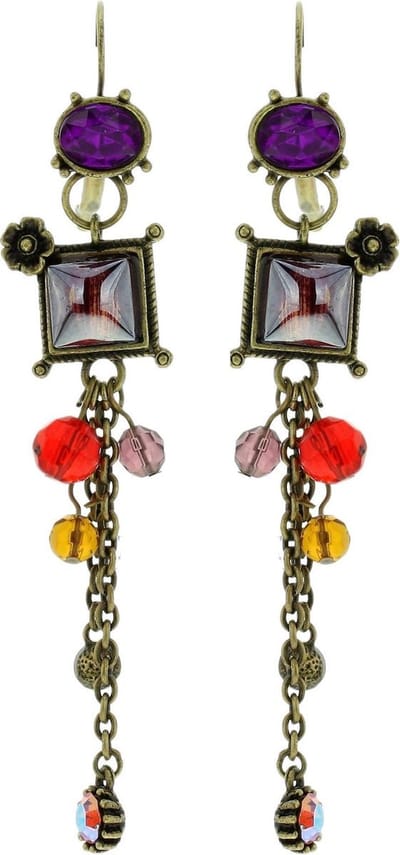 Behave - Oorbellen met hanger en kralen - Boho stijl - 9,5 cm lang