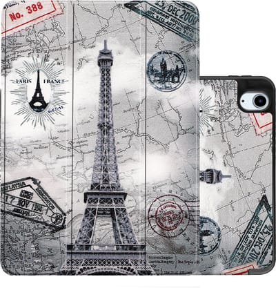 Hoes - Geschikt voor Apple iPad Air 5 (2022) - 10.9 inch - 5e Generatie - M1 - Dun & Stevig - Trifold Bookcase - Hard Cover Case - Met Uitsparing Geschikt voor Apple Pencil - Hardcover Book - Tablet Hoesje - Eiffeltoren