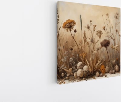 Saammp Canvas Schilderij - Bloemen - Vintage - Abstract - 20x20 - Foto op canvas - Wanddecoratie - Muurdecoratie Woonkamer - Kantoor Decoratie