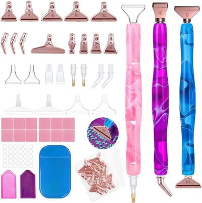 45-delige Set Diamant Schilder Penselen, RVS en Plastic Tips voor 5D Diamant Schilderijen en Creatieve DIY Projecten