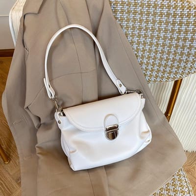 One-shoulder okseltas voor dames Nieuwe stijl Middeleeuwse crossbodytas Ins Niche Frans Retro Zachtleren handtas