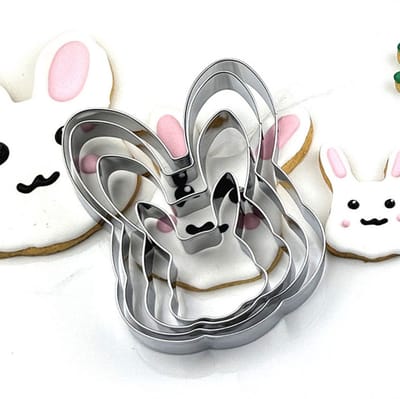 Winkrs | Uitsteekvorm Pasen | Bakvorm set konijn 4x | Koekjes, bakken, paashaas, voorjaar | 6/12cm