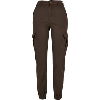 Urban Classics - High Waist Cargobroek - Taille, 30 inch - Bruin