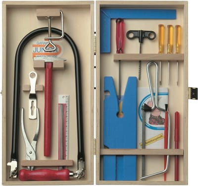 Figuurzaag set - in houten kistje voor kinderen - gereedschap- leren figuurzagen