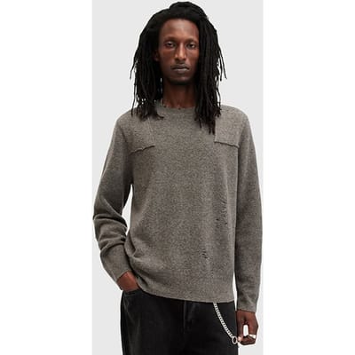 AllSaints Pointer Crew Taupe Brown Maat: XXL | Sweaters Outlet | Heren | Grijs