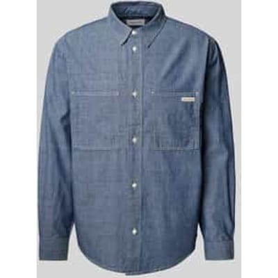 Regular fit jeansoverhemd met labeldetail, model 'EASY CHAMBRAY'