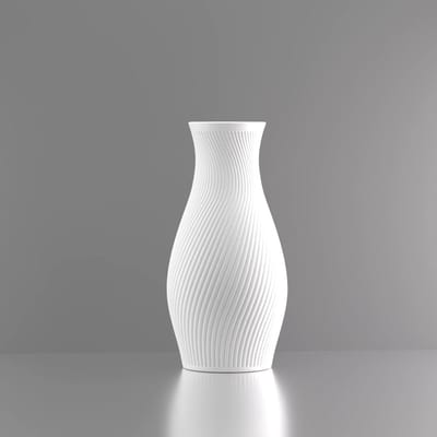 3d-gezellig Diana - Vaas - Wit - Maat 25 cm - Kunststof - Modern - Bloemenvaas -100% gerecycled PLA (bioplastic)