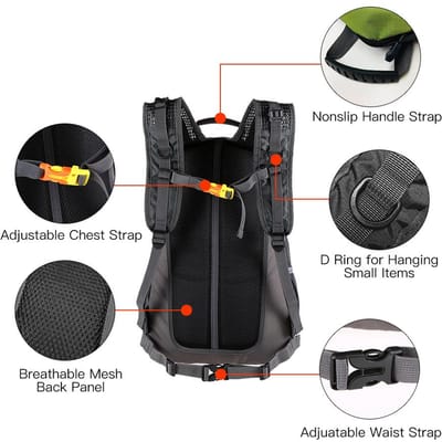 18L Fiets Fiets Rugzak LED Knipperlicht Reflecterende Tas Pak Outdoor Veiligheid Nacht Rijden Hardlopen Kamperen black