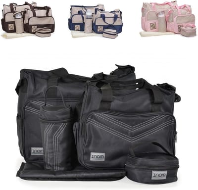 Luiertas Set - Baby tas - Onderweg met baby - 5-delige set - 16 x 16 x 29 cm - Zwart