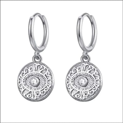 Aramat Jewels | Oorringen | 925 Zilveren Kinder Oorringen met Hanger Diverse Bedels 10mm - Meisje Hoepels | Rond-Oog-12mm | |12mm | Zilver | Kinderen, Volwassenen | Verkleurd niet