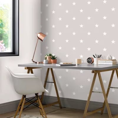 Noordwand - Behang - Friends - & - Coffee - Little - Stars - donkergrijs - en - wit