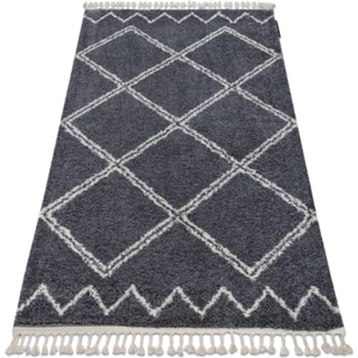 Kleden Rugsx Tapijt BERBER ASILA B5970 grijskleuring / witrand 160x220 cm
