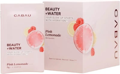 Cabau – Beauty+Water Sachets – Pink Lemonade – 14 Self-Care Sips met vitamine C, hyaluronzuur & zink – ondersteunt huid, haar en nagels – suikerarm en laag in calorieën
