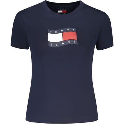 Tommy Hilfiger Slim Wavy Flag Tee Dark Night Navy Taglia: XS | Maglie Sportivi Outlet | Donna | Nero