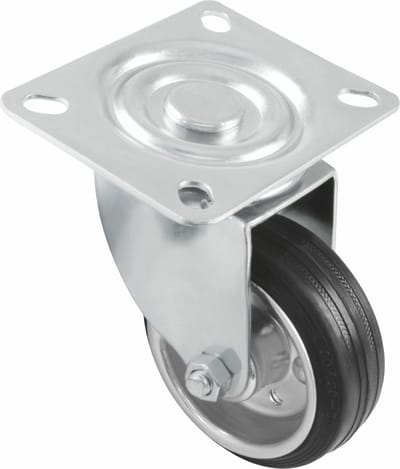 AMIG zwenkwiel/transportwiel - D80mm - rubber - 70kg draagvermogen - rollager