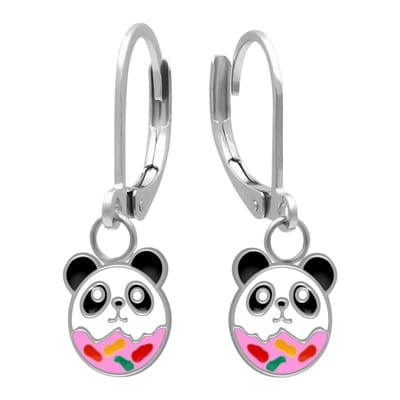 WeLoveSilver Kinderoorbellen Panda Donut - Chirurgisch Staal 12 mm