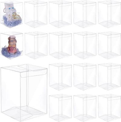 30 Stuks Transparante PVC Cadeau Dozen, 10 x 10 x 14.2 cm - Perfect voor Verjaardagen, Bruiloften en Feestelijke Verpakkingen