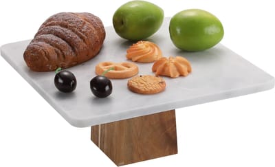 Marmeren taart plateau cake stand 100% natuurlijke marmer vierkant - 25 cm x 25 cm