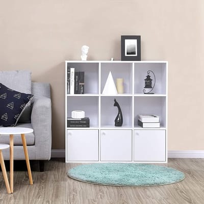 Bobbel Home Opbergkast met Vakken en Deurtjes – Vierkante Kast – 9 Vakken – Modern Design