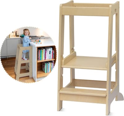 Kinder Toren - Keuken Helper - Zelfstandig Leren - Lichtbruin