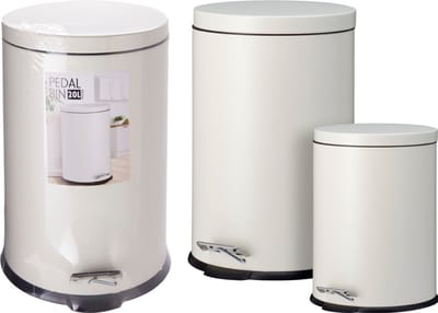 Excellent Houseware Pedaalemmer Set 20L & 5L Cream