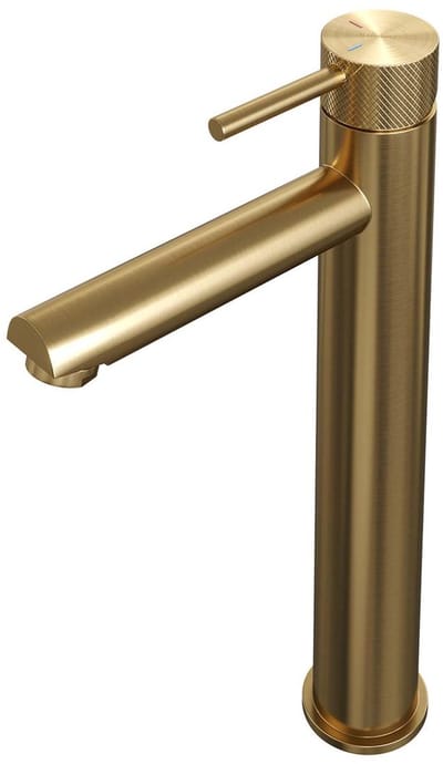 Brauer Gold Carving Verhoogde Opbouw Wastafelmengkraan Model A Goud Geborsteld PVD