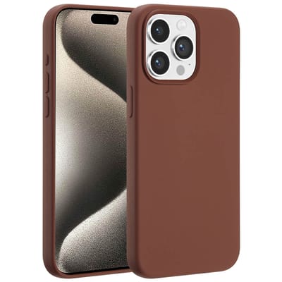 Accezz Hoesje - Geschikt voor Apple iPhone 15 Pro Max - Liquid Silicone Backcover geschikt voor MagSafe - New Tea Brown