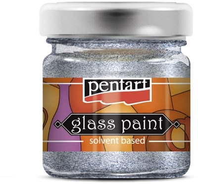 Pentart Glasverf Solvent Basis 30 ml Sparkling Zilver