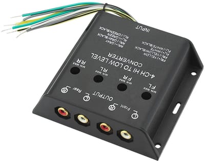 BLOW High-Low Level Converter 4-kanaals - Speaker naar RCA Adapter - Lijnomvormer voor Auto Versterker