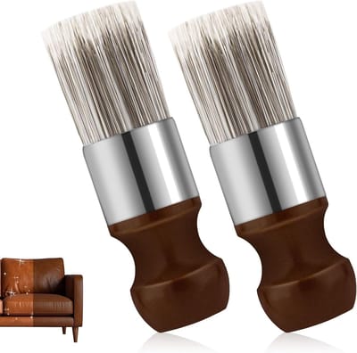 Comfortabele Houten Handgreep Oliekwast Set van 2 Stuks voor Onderhoud van Leer, Meubels en Schoenen - Perfect voor Reiniging en Aanbrengen van Crème en Balsem