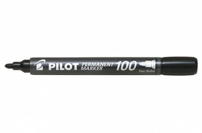 Pilot - Permanent Marker 100-400 Bullet 1.0mm Zwart - 10 stuks