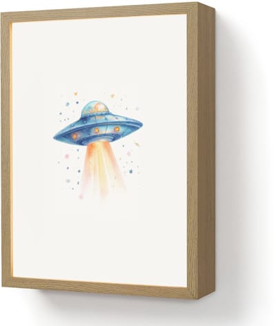 Wandlamp 30x40 cm - Oplaadbaar - Ruimte - Ufo - Sterren - Wandlampen binnen woonkamer - Slaapkamer lamp - Decoratieve nachtlamp - Vloerlamp draadloos