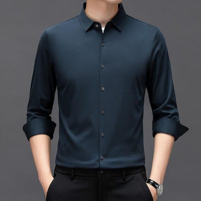 Contenant Laine Nylon Élastique Quatre Sens Chemise Sans Couture Homme Froissée Décontractée Chemise Homme Cardigan Cardigan pour Homme 4XL gris